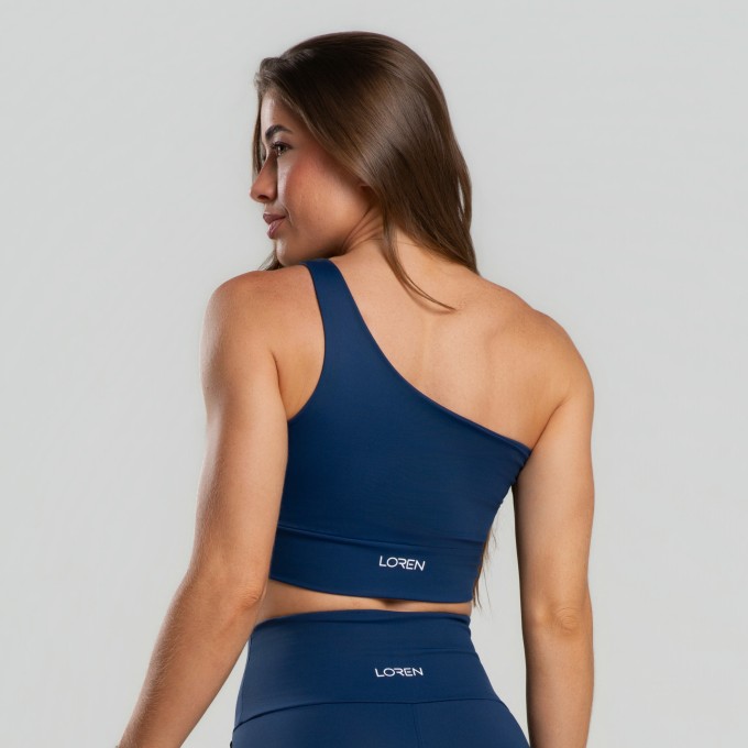 Top Pala Dupla Com Elastico Assimétrico Poliamida - Drop Basic