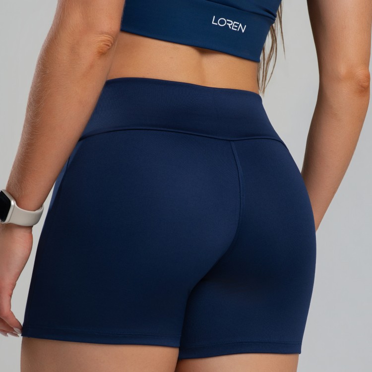 Short Fitness Feminino Pala Reforçada Cós Alto Poliamida - Drop Basic