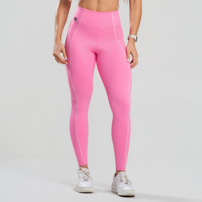 Calça Legging com Bolsos e Cobertura Contrastante